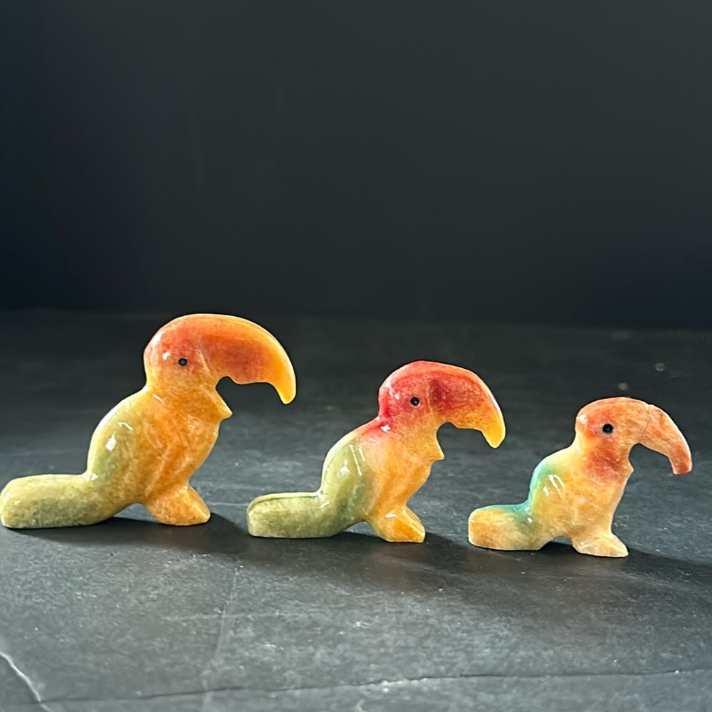 Toucans Bird Stone Set of 3 (see note in description)